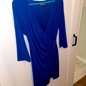 Cobalt Blue Express Wrap Dress, Size M